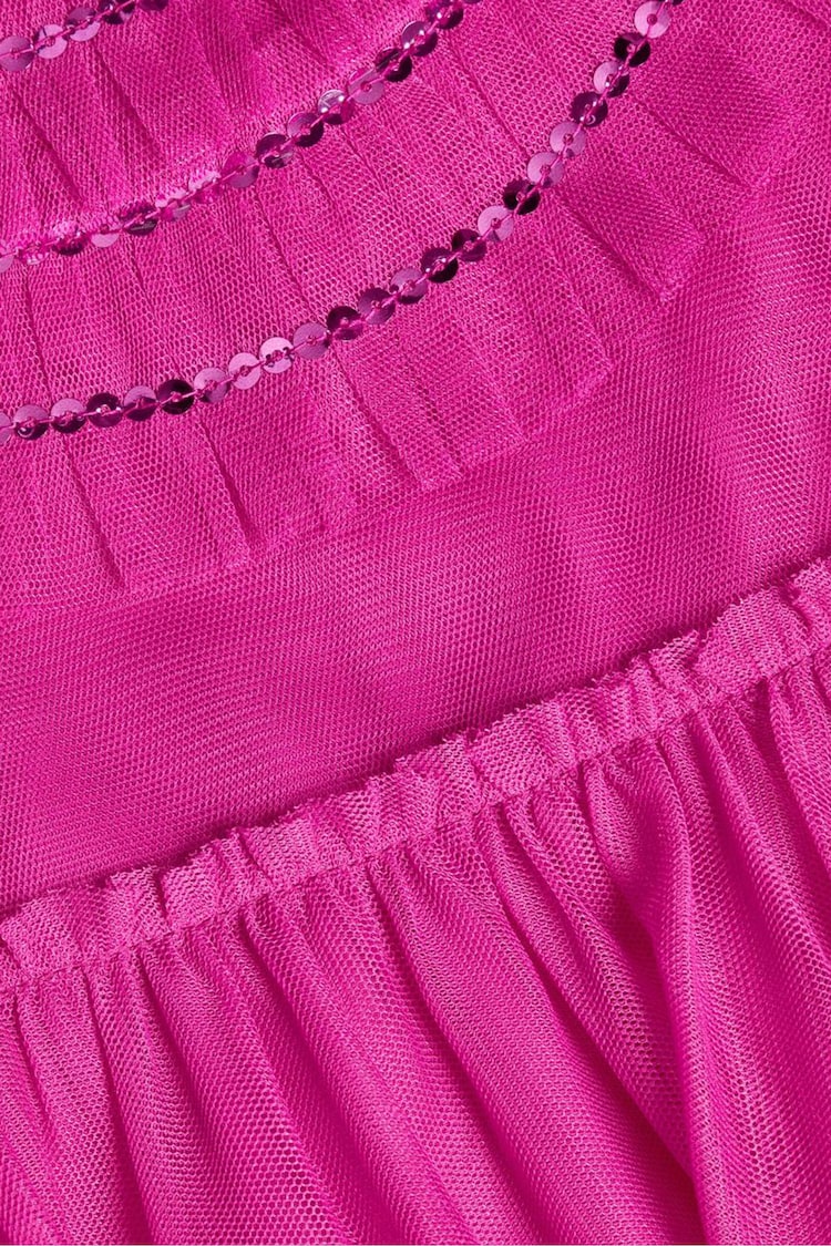 Monsoon Pink Emma Sequin Ruffle Dress - Image 3 of 3