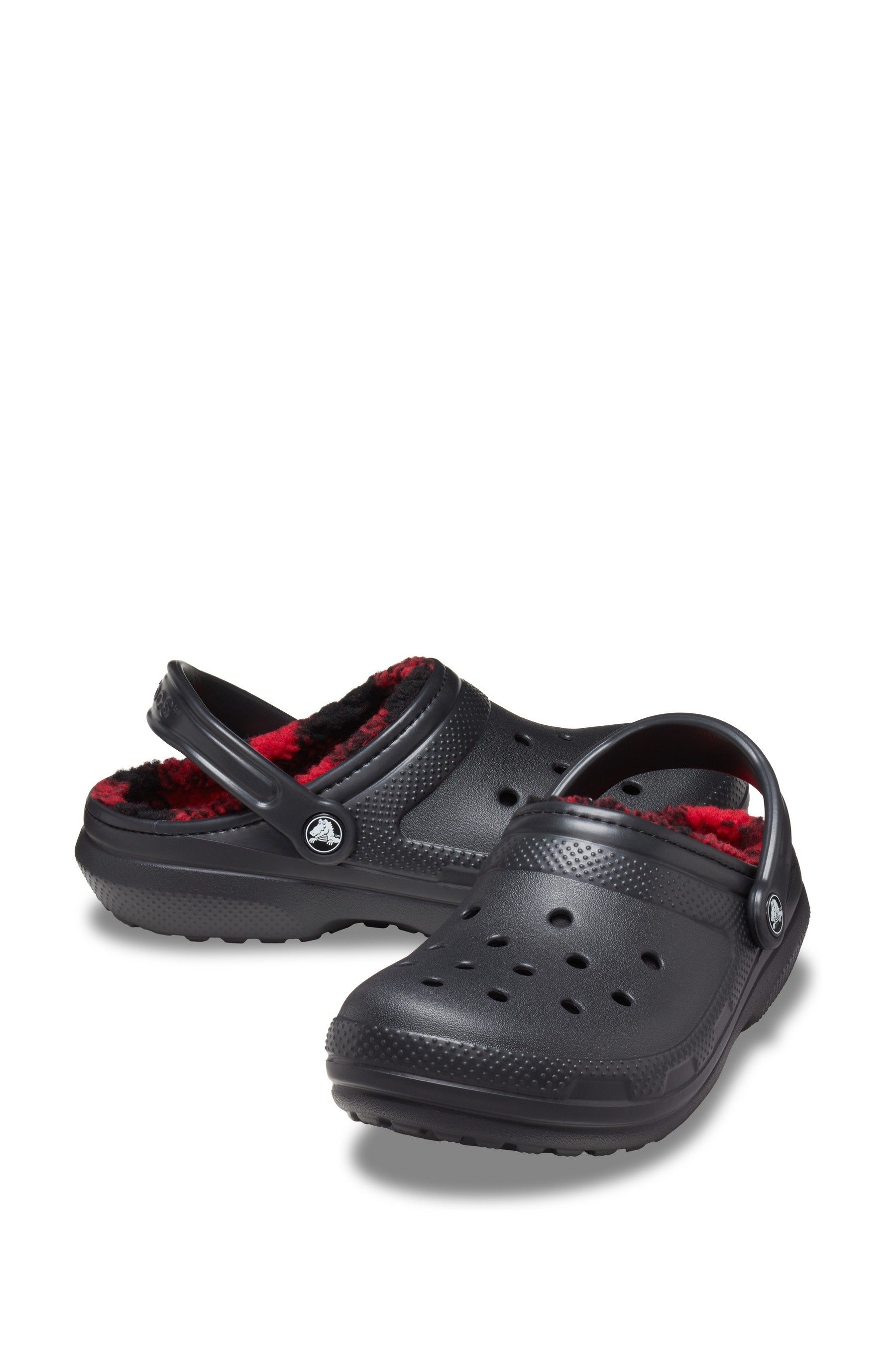 Red fuzz lined crocs store