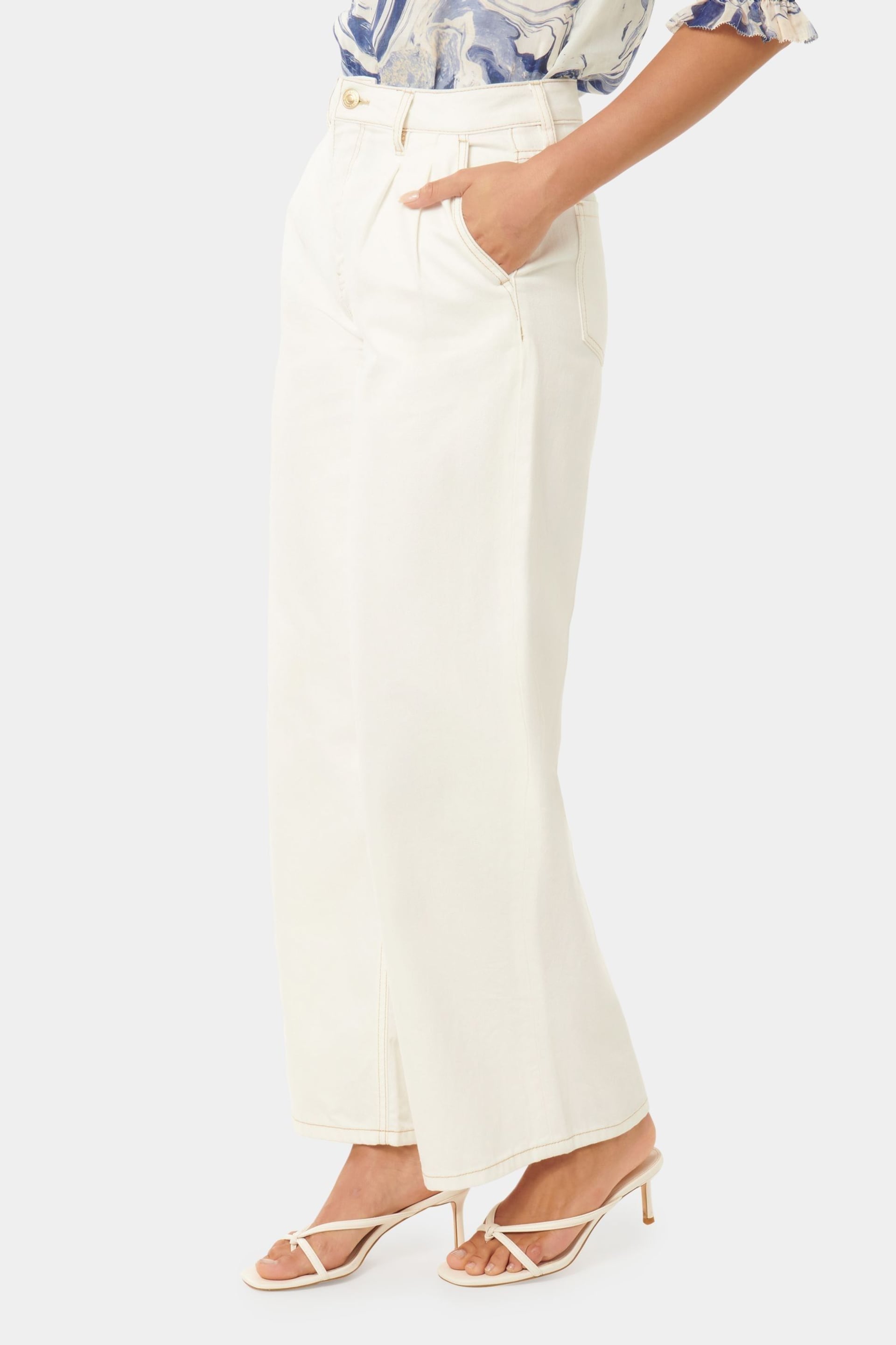 Forever New White Pippa Wide Leg Jeans - Image 3 of 5