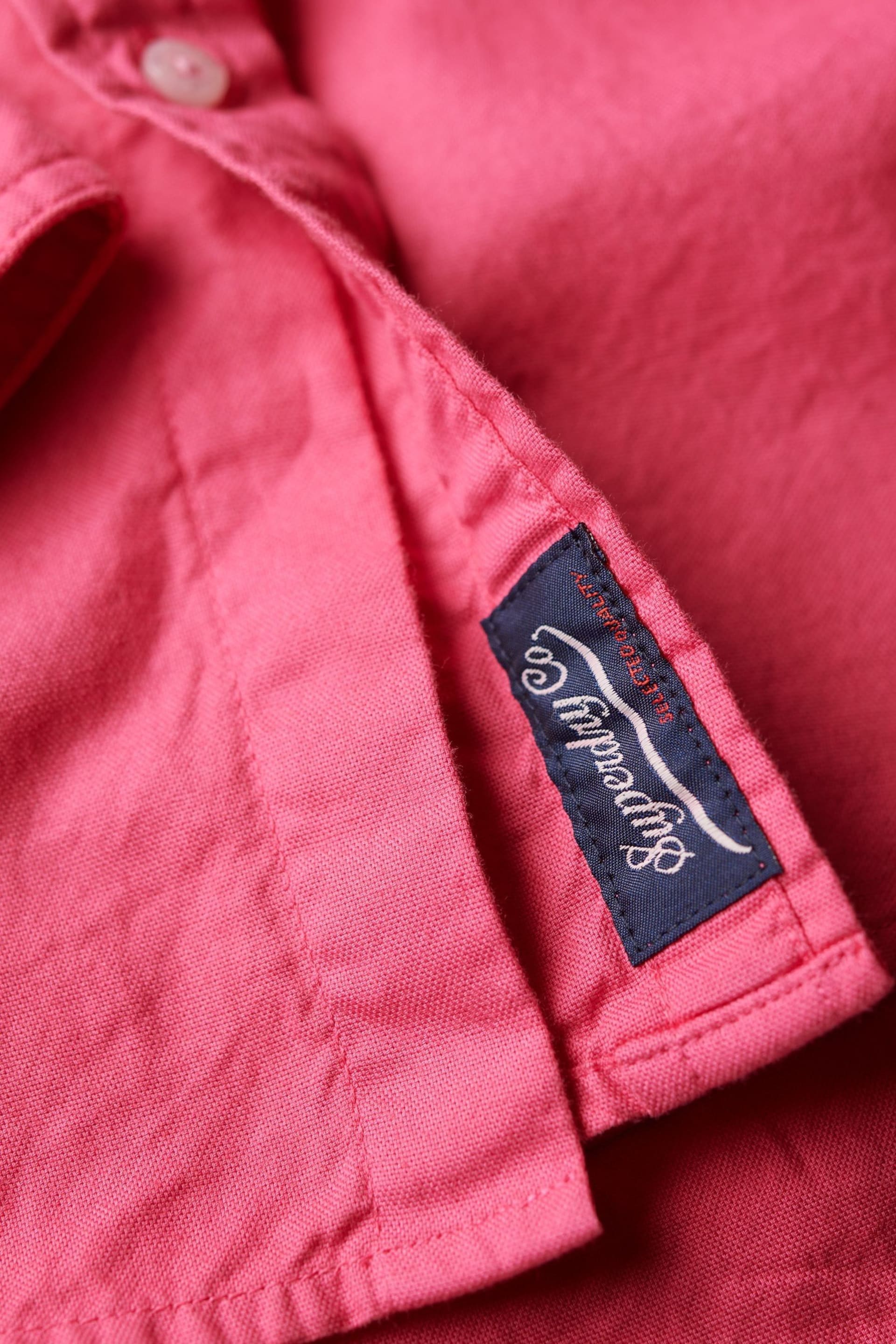 Superdry Pink Overdyed Cotton Long Sleeved Shirt - Image 6 of 6