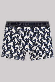 Ted Baker Blue Cotton Trunks 3 Pack - Image 3 of 6