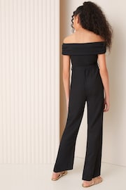 Lipsy Black Teen Bardot Jumpsuit  (9-16yrs) - Image 2 of 4