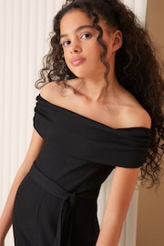 Lipsy Black Teen Bardot Jumpsuit  (9-16yrs) - Image 3 of 4