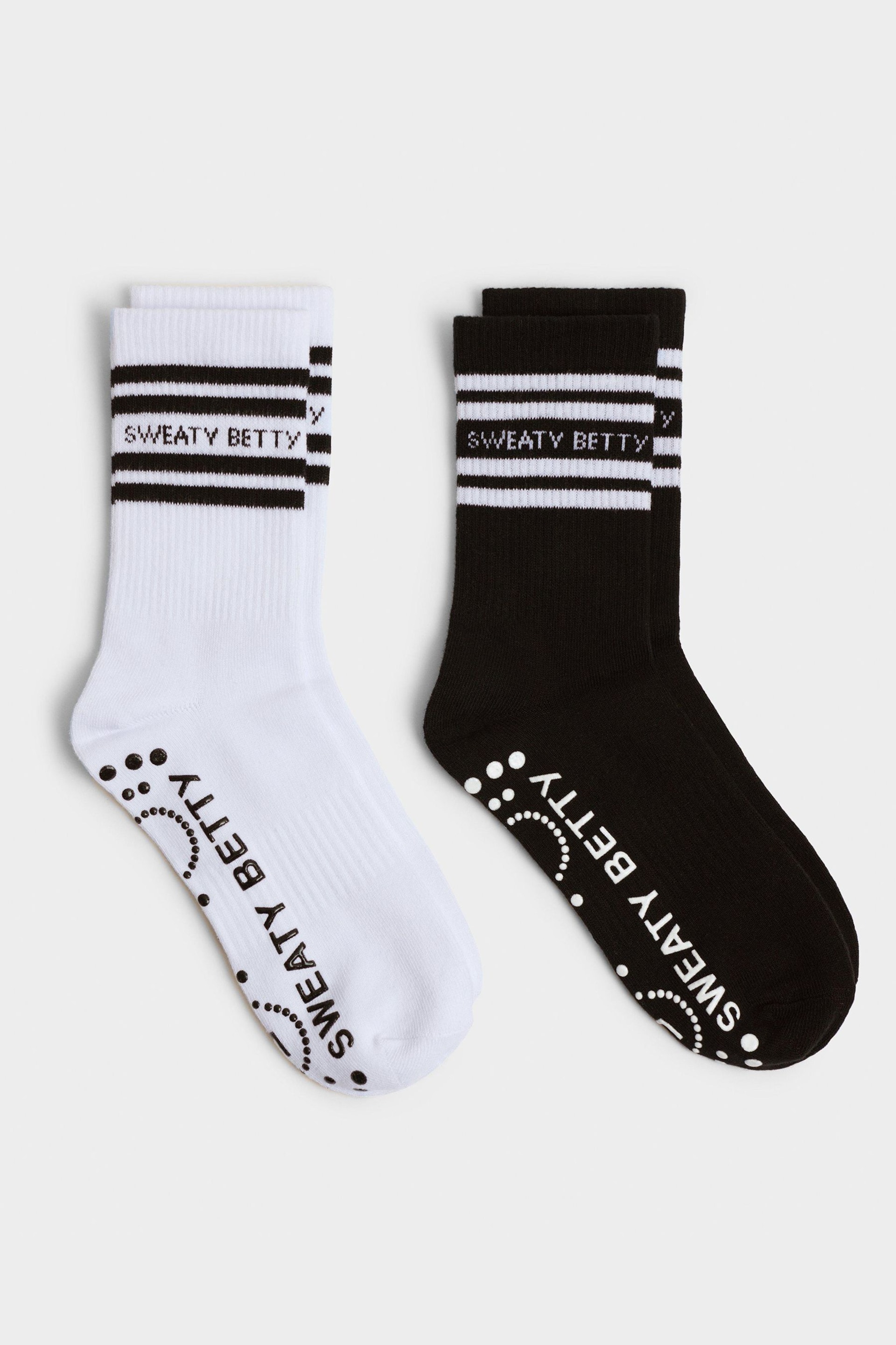 Sweaty Betty White Mid Length Ankle Gripper Socks 2 Pack - Image 1 of 3