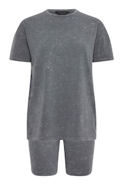 PixieGirl Petite Grey Acid Wash T-Shirt Shorts Set - Image 5 of 5