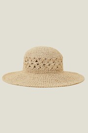 Accessorize Natural Loose Weave Floppy Hat - Image 1 of 3