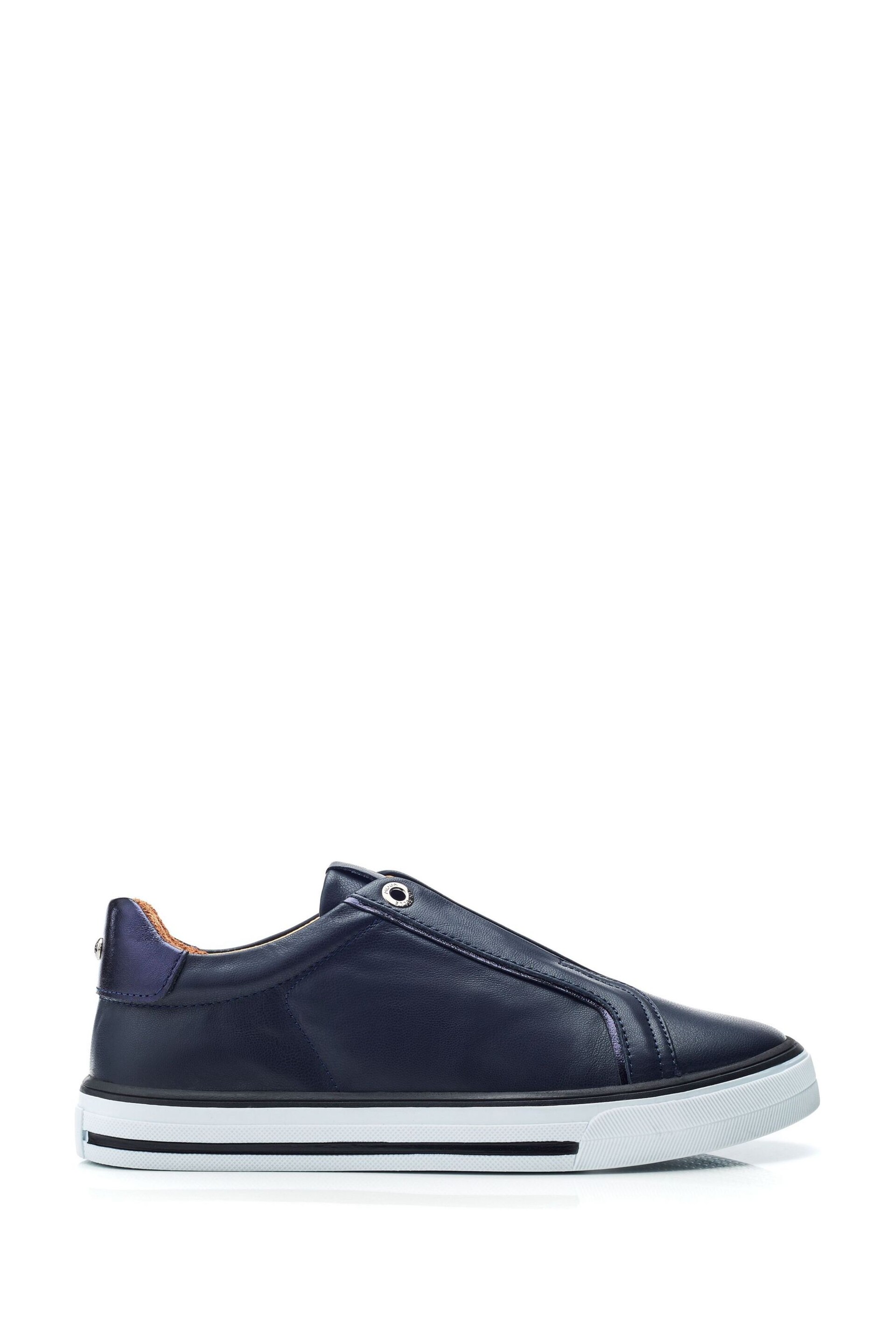 Moda in Pelle Blue BENNI Elastic Slip On Shoes With Foxing Sole - Image 1 of 4