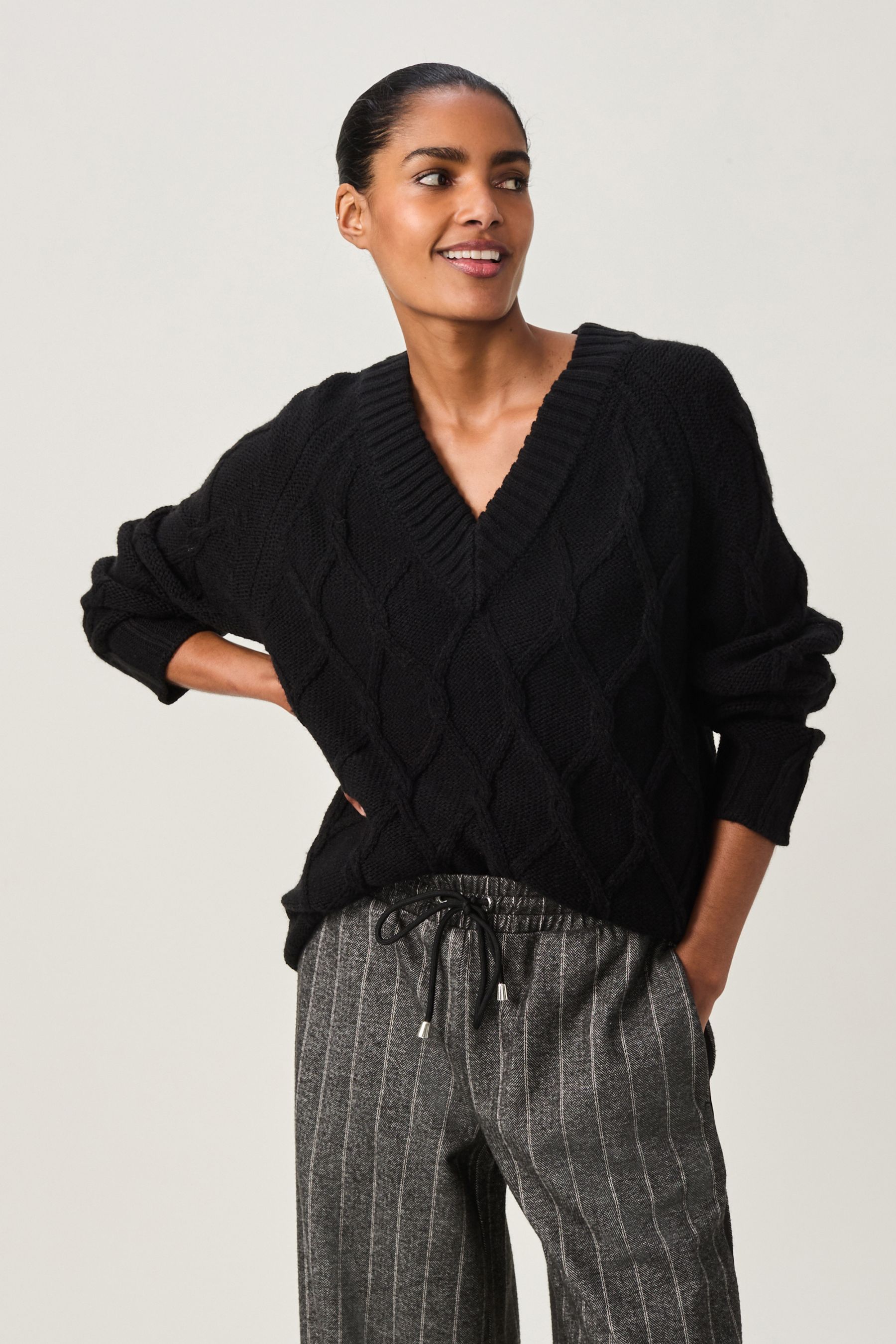 V neck tunic jumper best sale