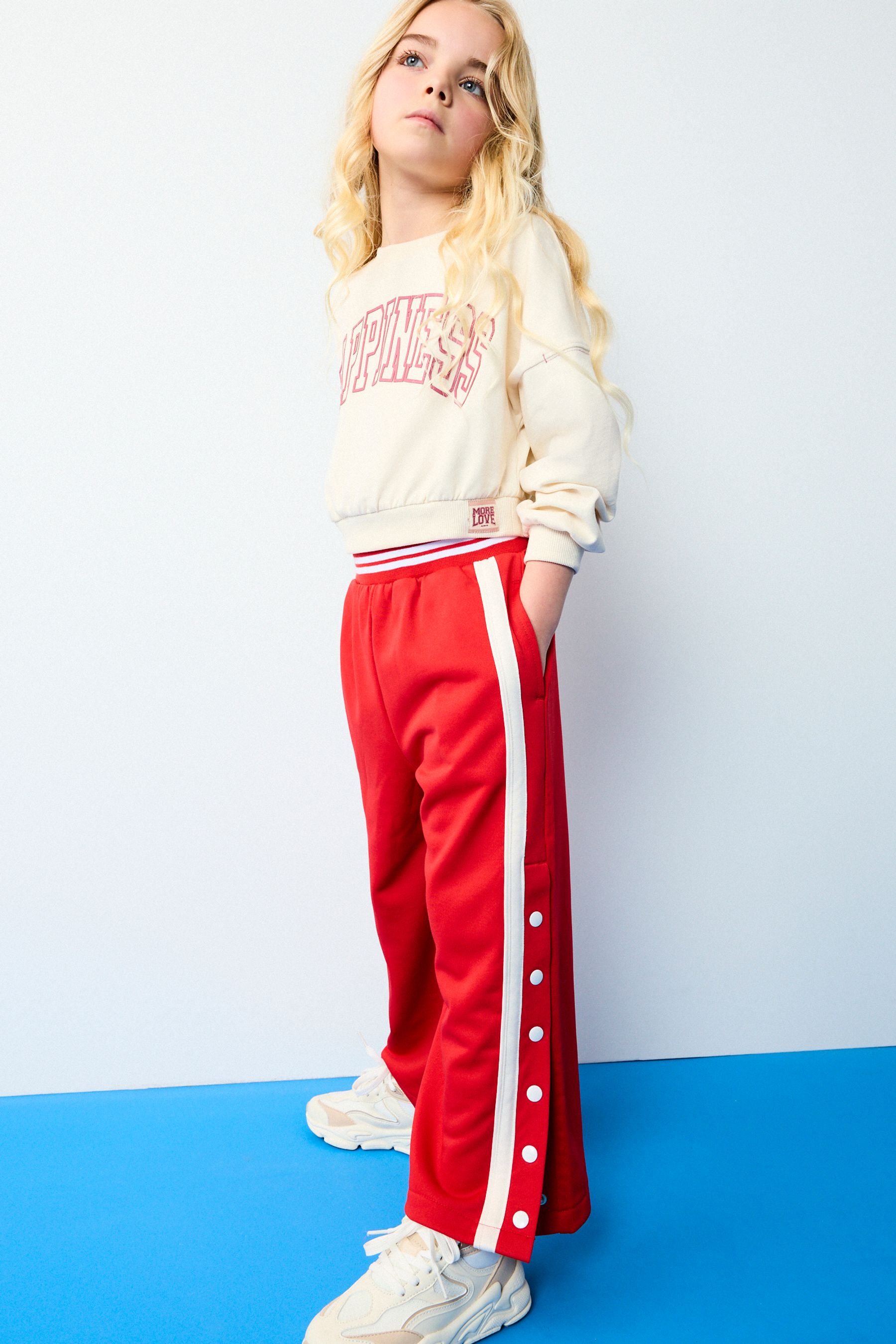 Buy Red Wide Leg Popper Joggers 3 16yrs from the Next UK online shop