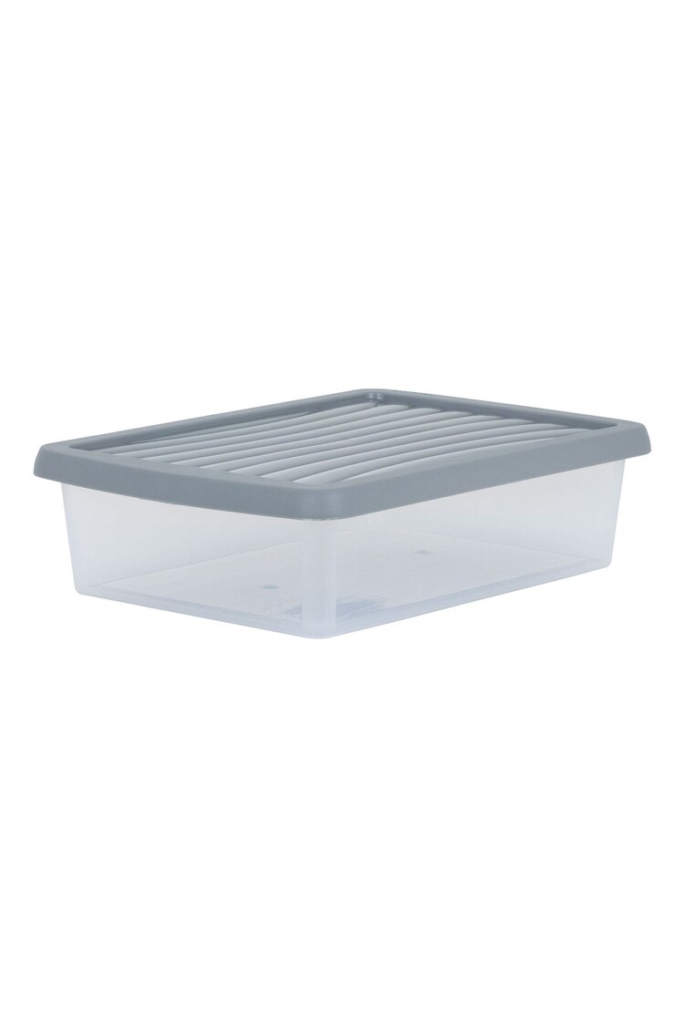 Wham Clear Steel Set of 6 8L Stackable Plastic Storage Box & Lid - Image 2 of 5