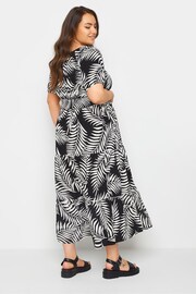 Yours Curve Black BUMP IT UP MATERNITY  Leaf Print Maxi Dress - Image 4 of 6