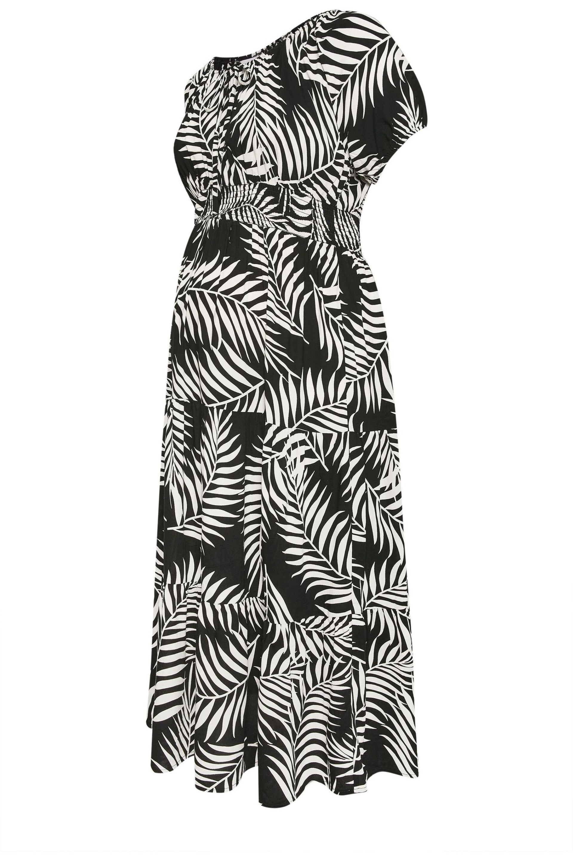 Yours Curve Black BUMP IT UP MATERNITY  Leaf Print Maxi Dress - Image 6 of 6