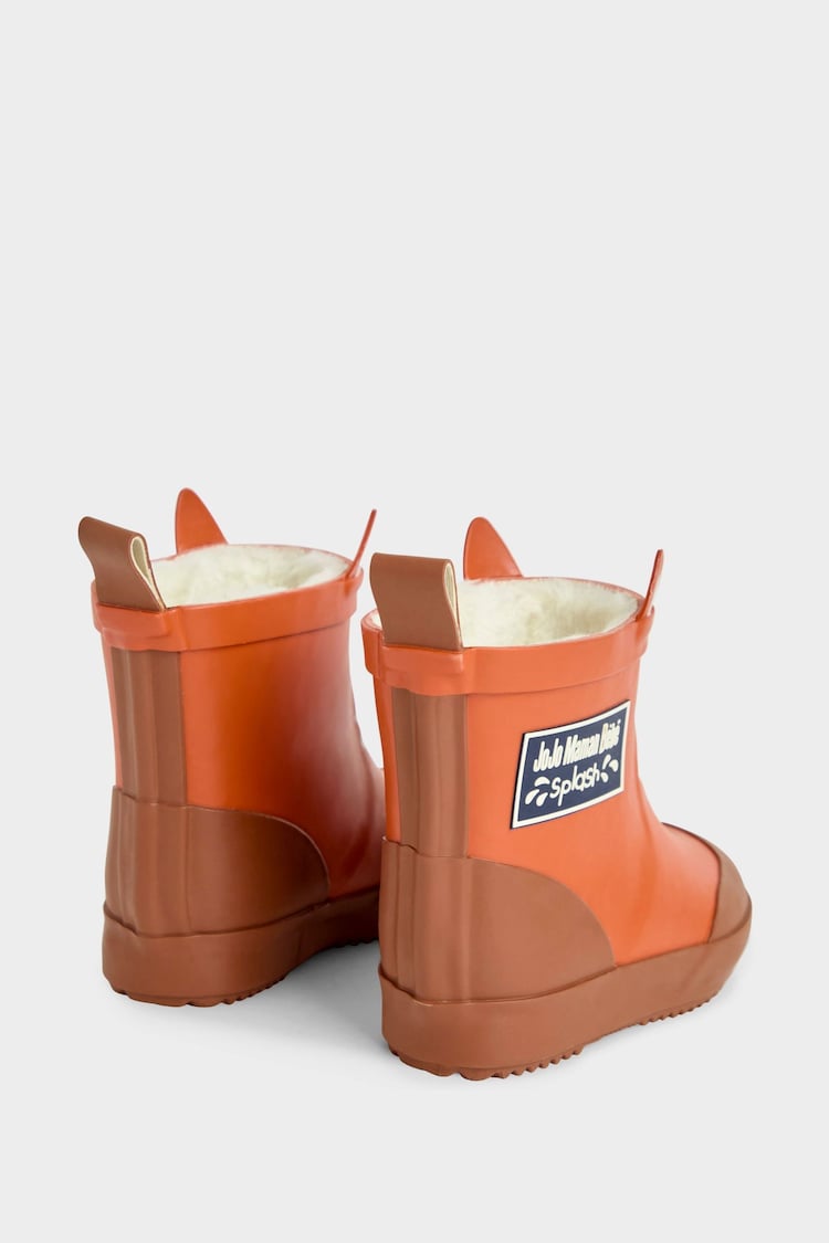 JoJo Maman Bébé Rust Cosy Lined Fox Ankle Wellies - Image 2 of 4