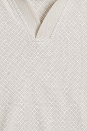 Threadbare Ecru Open Collar Pique Polo Shirt - Image 5 of 5