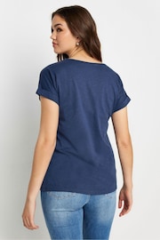 Long Tall Sally Blue LTS Tall Khaki Green Cotton Henley T-Shirt - Image 2 of 6