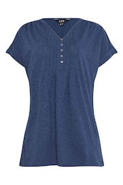 Long Tall Sally Blue LTS Tall Khaki Green Cotton Henley T-Shirt - Image 6 of 6