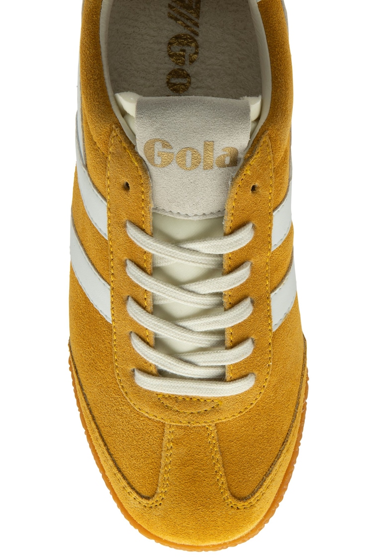 Gola Yellow Ladies Elan Suede Lace-Up Trainers - Image 4 of 4