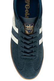 Gola Blue Mens Hurricane Suede Lace-Up Trainers - Image 4 of 4