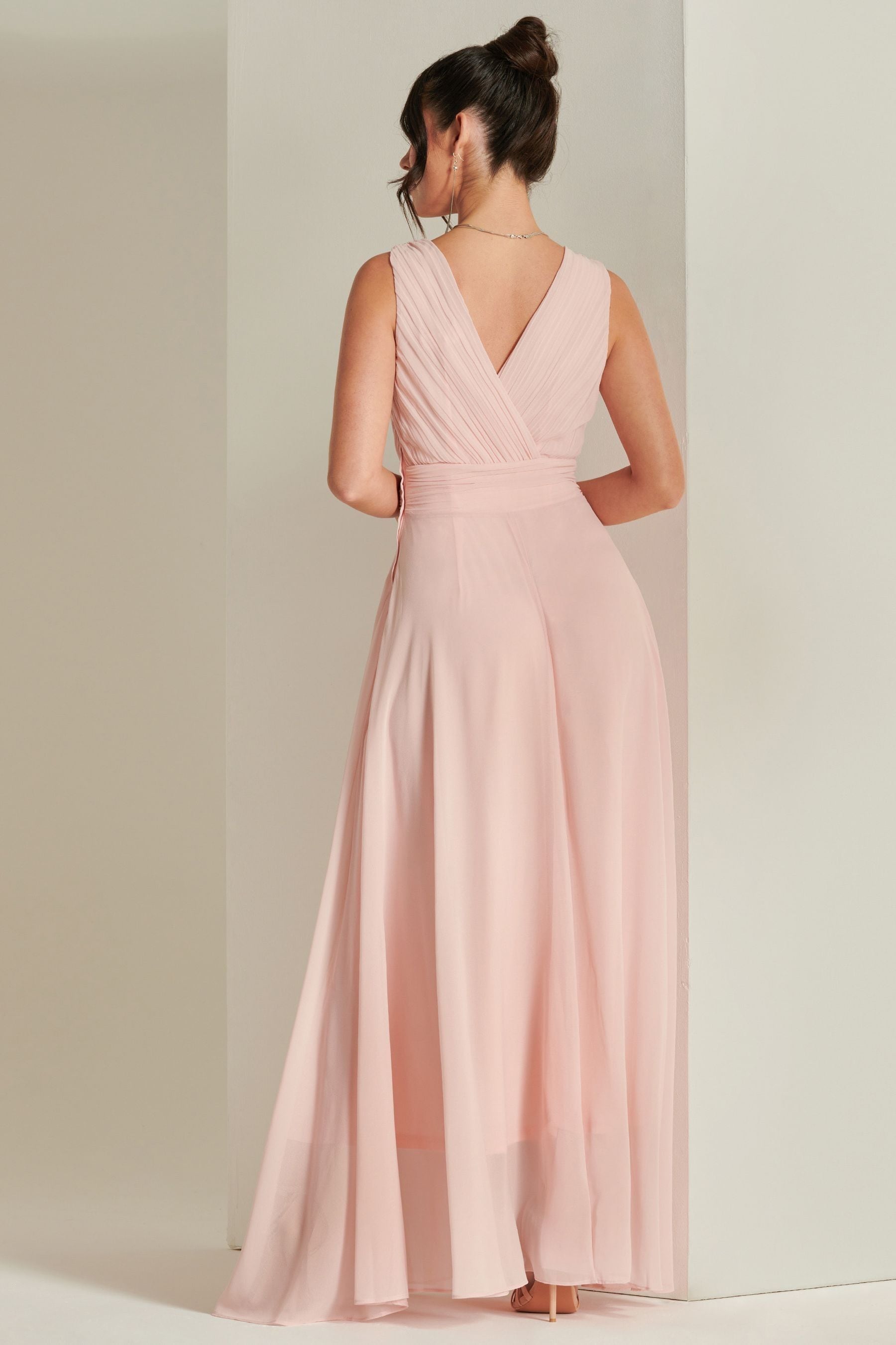 Jolie moi lace bodice pleated maxi dress online