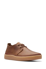 Clarks Brown Beeswax Leather Clarkwood Low Shoes - Image 2 of 6