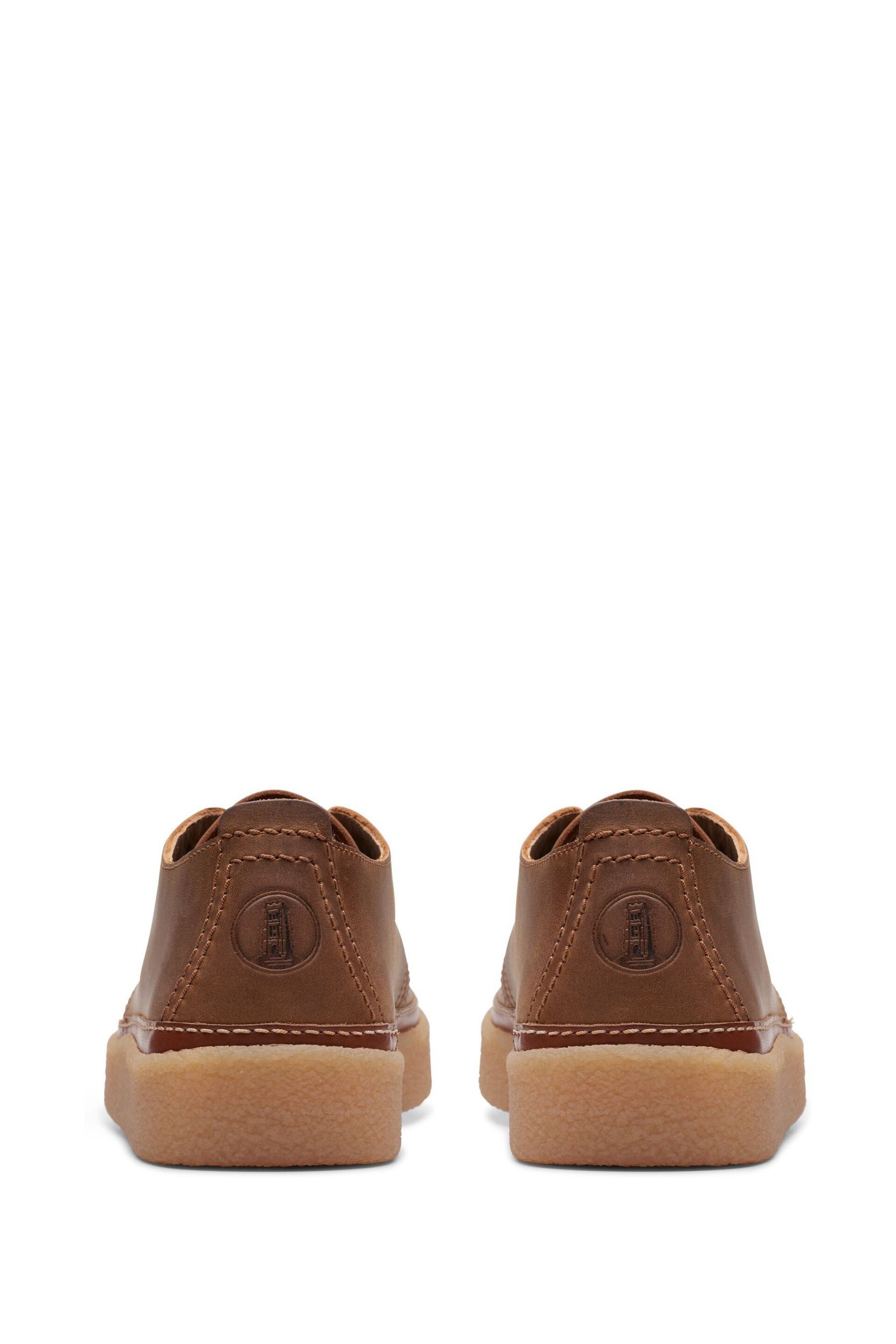 Clarks Brown Beeswax Leather Clarkwood Low Shoes - Image 3 of 6