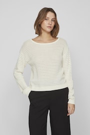 VILA White Pointelle Lightweight Jumper - Image 2 of 6