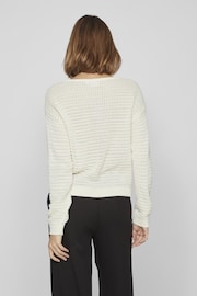 VILA White Pointelle Lightweight Jumper - Image 3 of 6