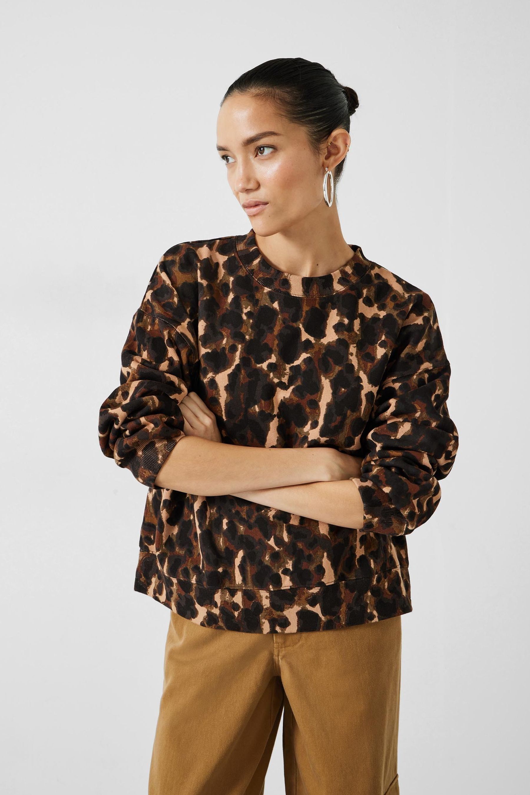 Buy Hush Brown Leanne Leopard Sweatshirt from Next Luxembourg