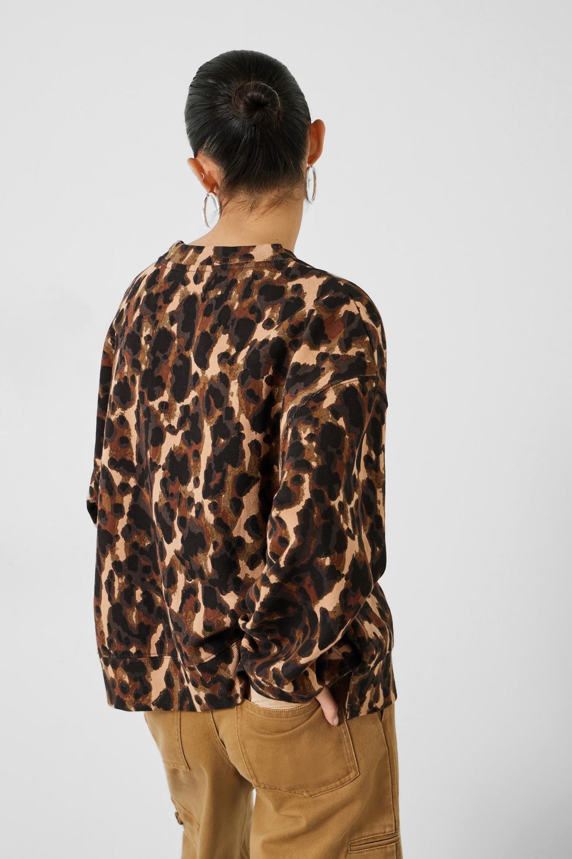 Hush Brown Leanne Leopard Sweatshirt - Image 2 of 5