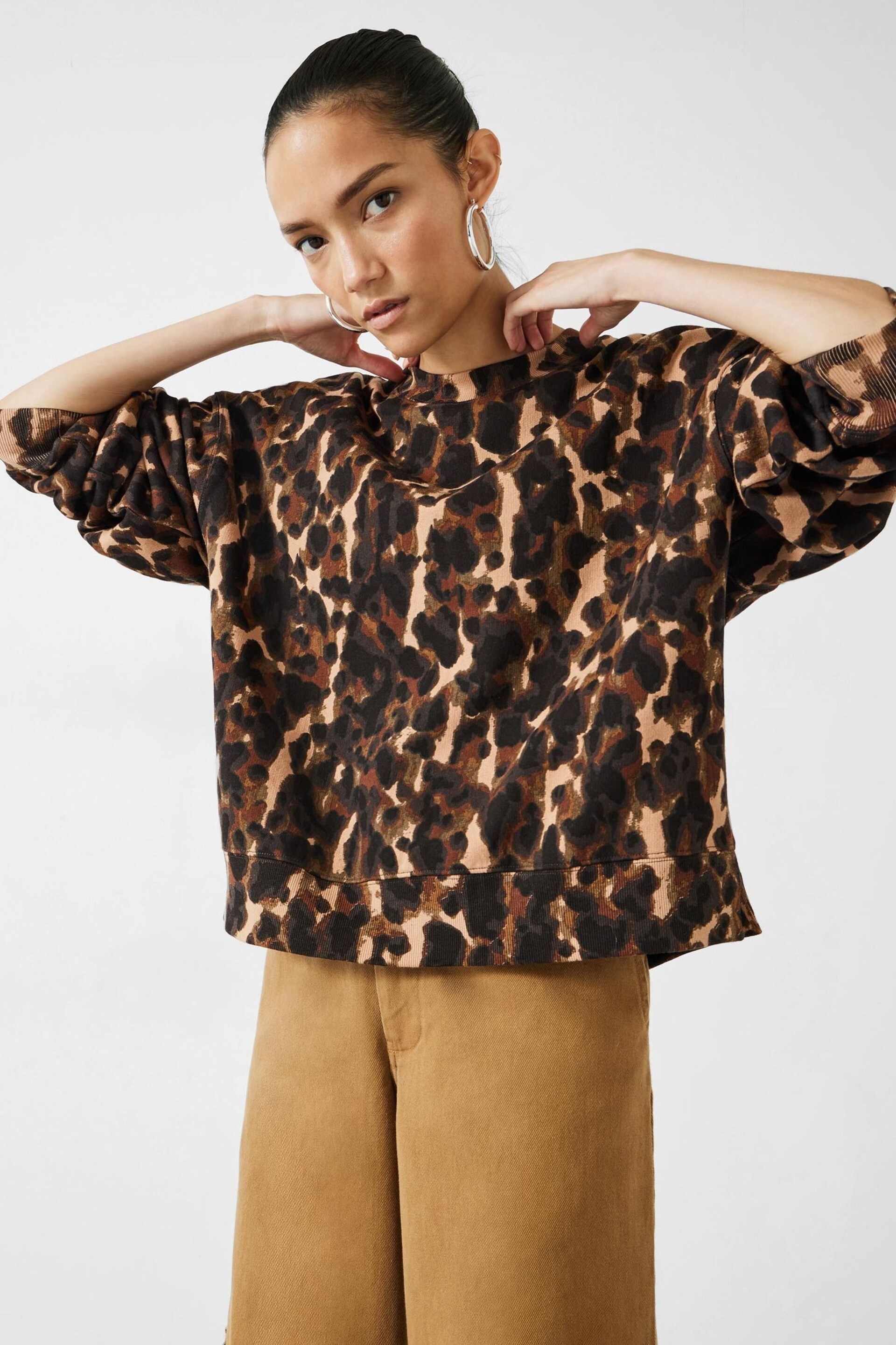 Hush Brown Leanne Leopard Sweatshirt - Image 3 of 5