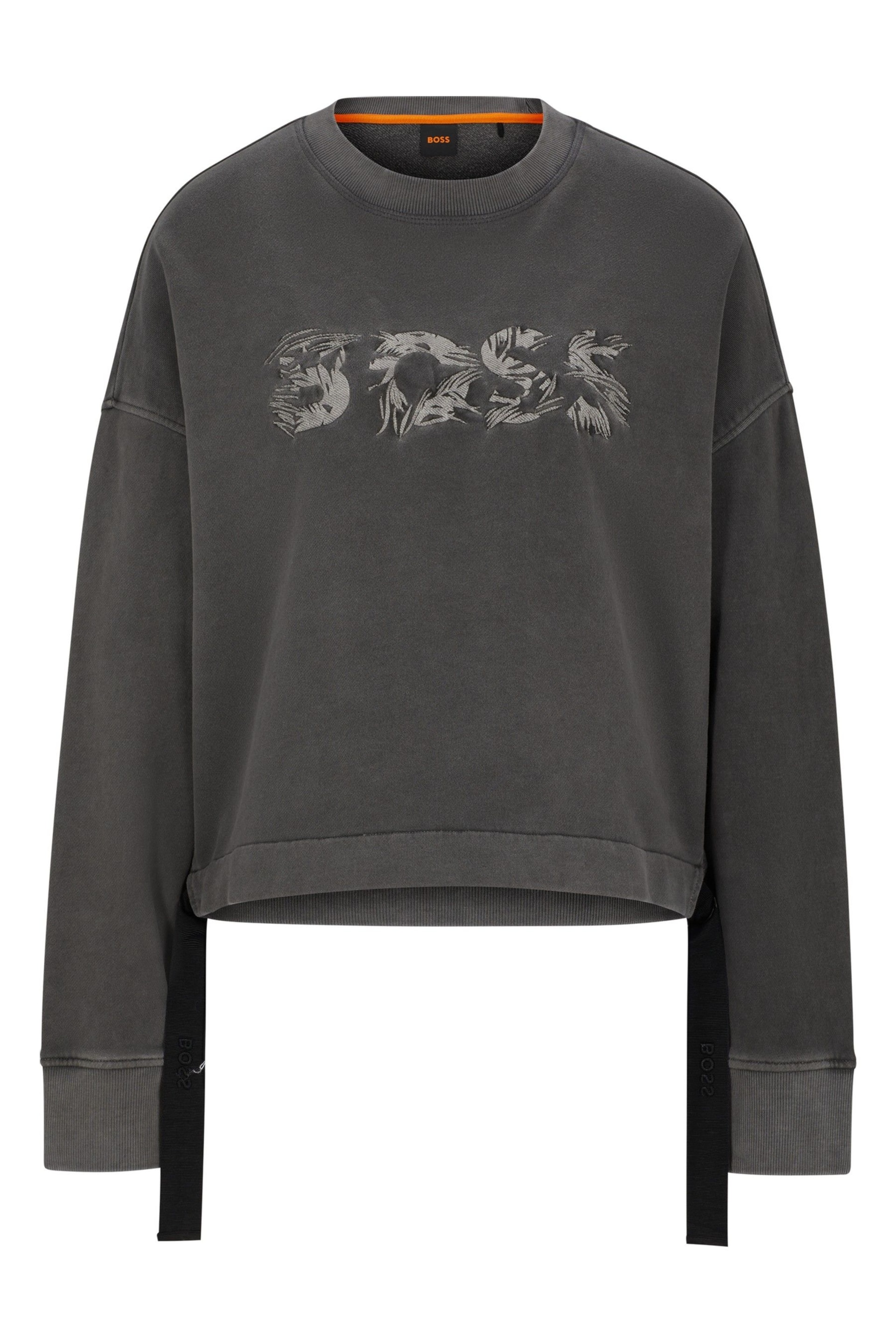 BOSS Dark Grey Graphic Logo Sweatshirt - Image 4 of 4