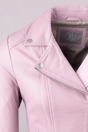 Lakeland Leather Pink Thirlmere Leather Biker Jacket - Image 4 of 4