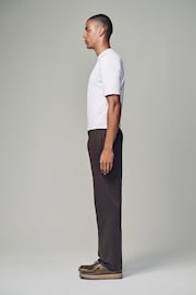 Chocolate Brown Straight Fit Utility Chino 100% Cotton Trousers - Image 3 of 10