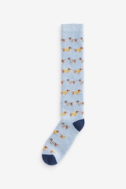 Navy/Ochre Sausage Dogs Welly Socks 2 Pack - Image 3 of 4