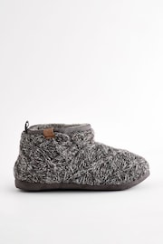 Charcoal Grey Knitted Boots Slippers - Image 2 of 6