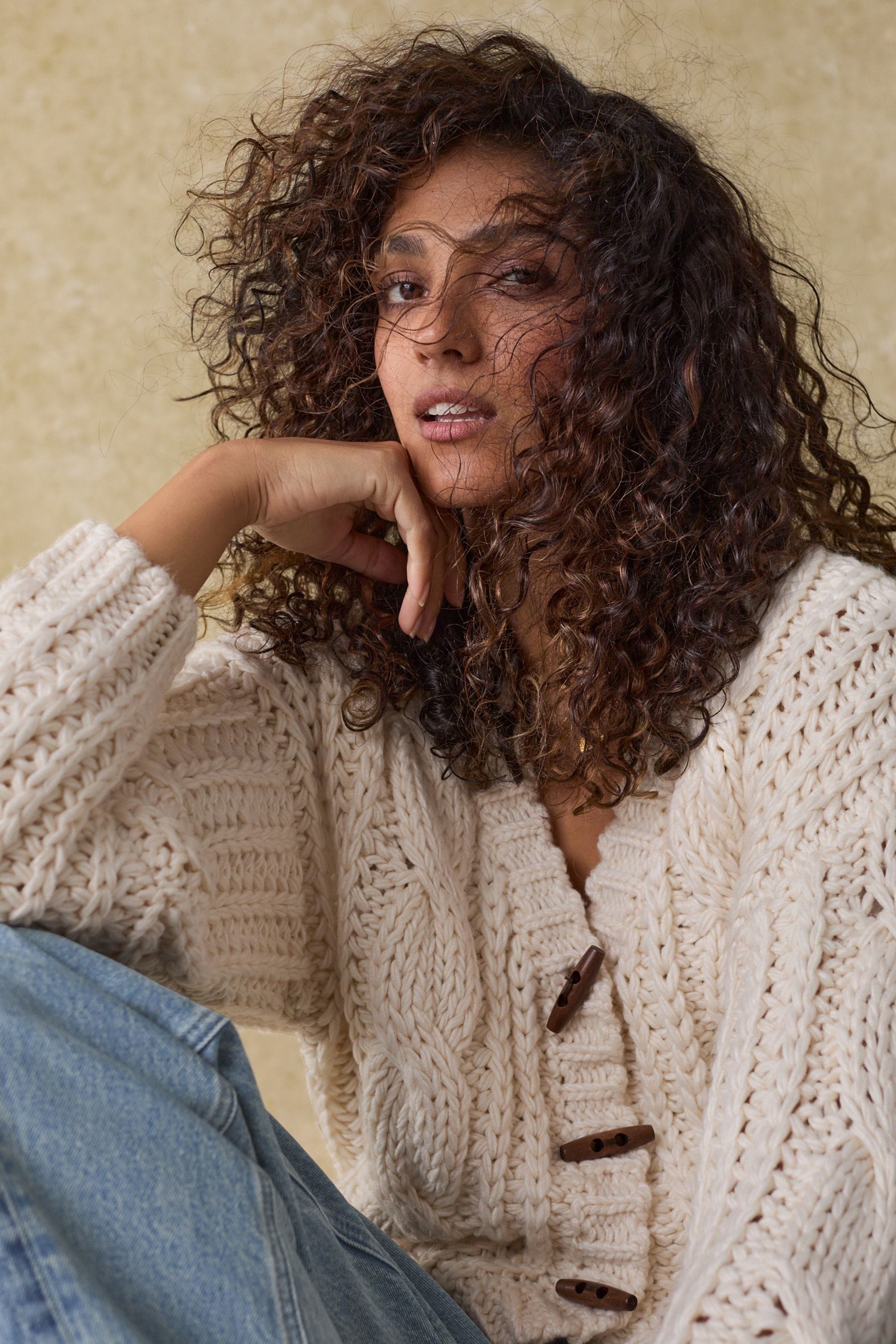 Buy White Ecru Chunky Knit Button Front Cable Cardigan from the Next UK online shop