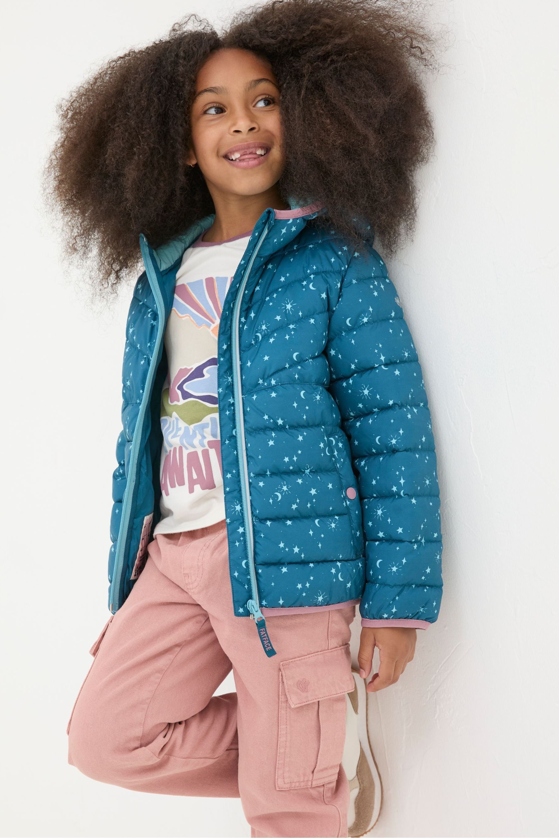 FatFace Poppy Dark Teal Blue Padded Jacket