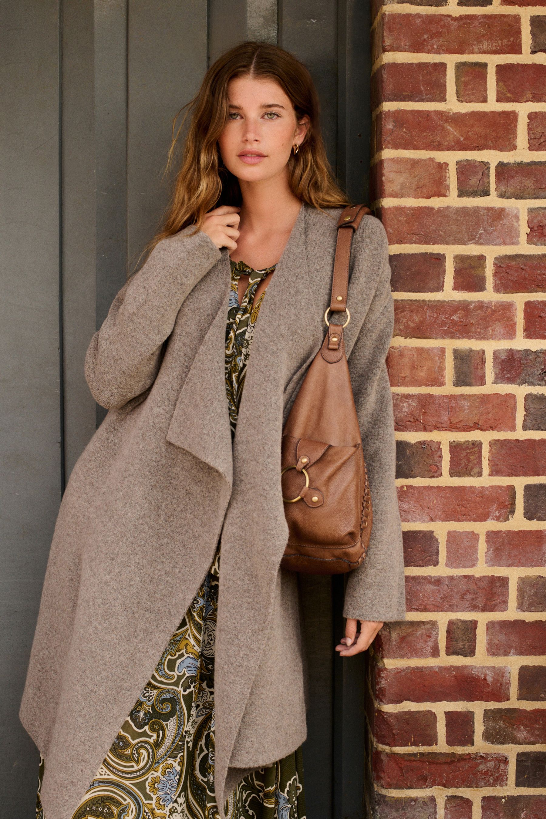 Buy Grey Soft Touch Waterfall Longline Knitted Cardigan Coatigan from the Next UK online shop