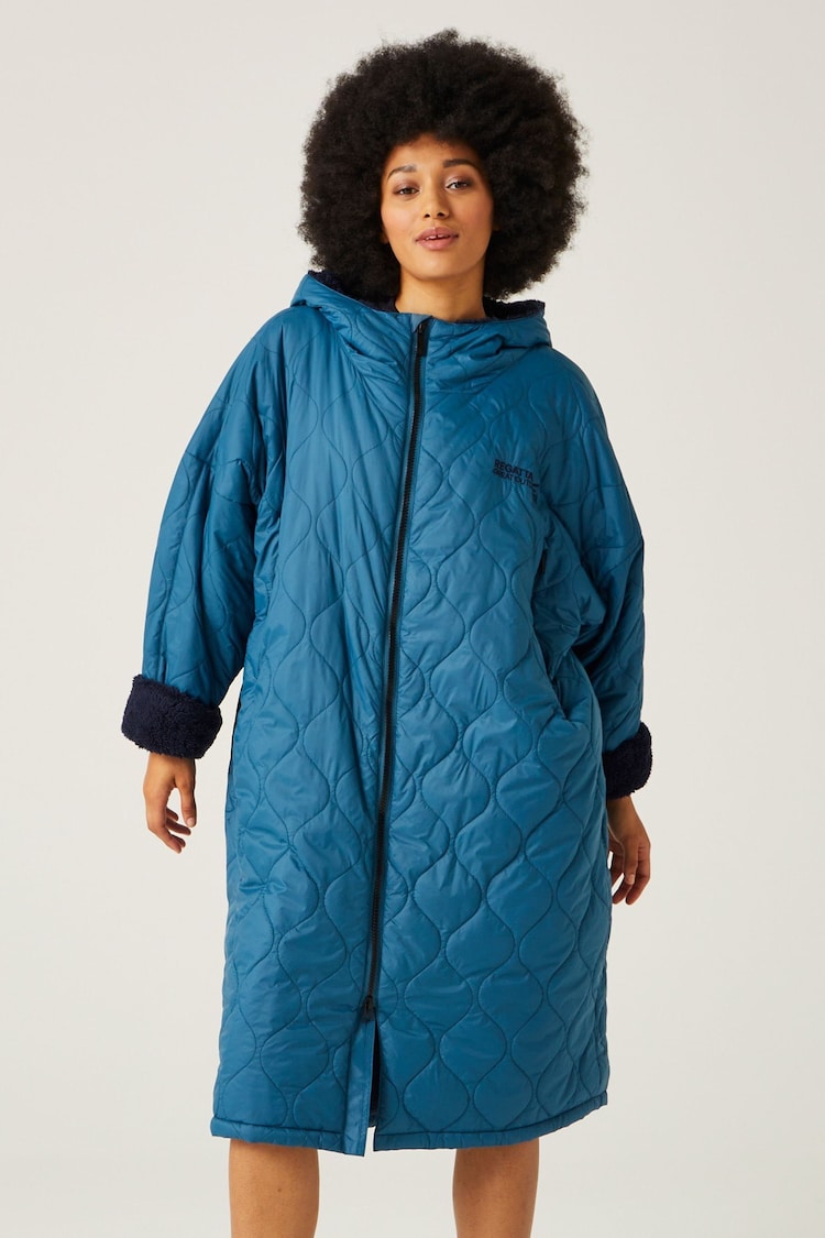 Regatta Blue Quilted Adult Changing Robe - Image 1 of 12