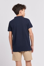 U.S. Polo Assn. Boys Blue Check Texture Polo Shirt - Image 4 of 6