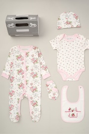Rock-A-Bye Baby Boutique Printed Baby White Gift Set 5 Piece - Image 1 of 11