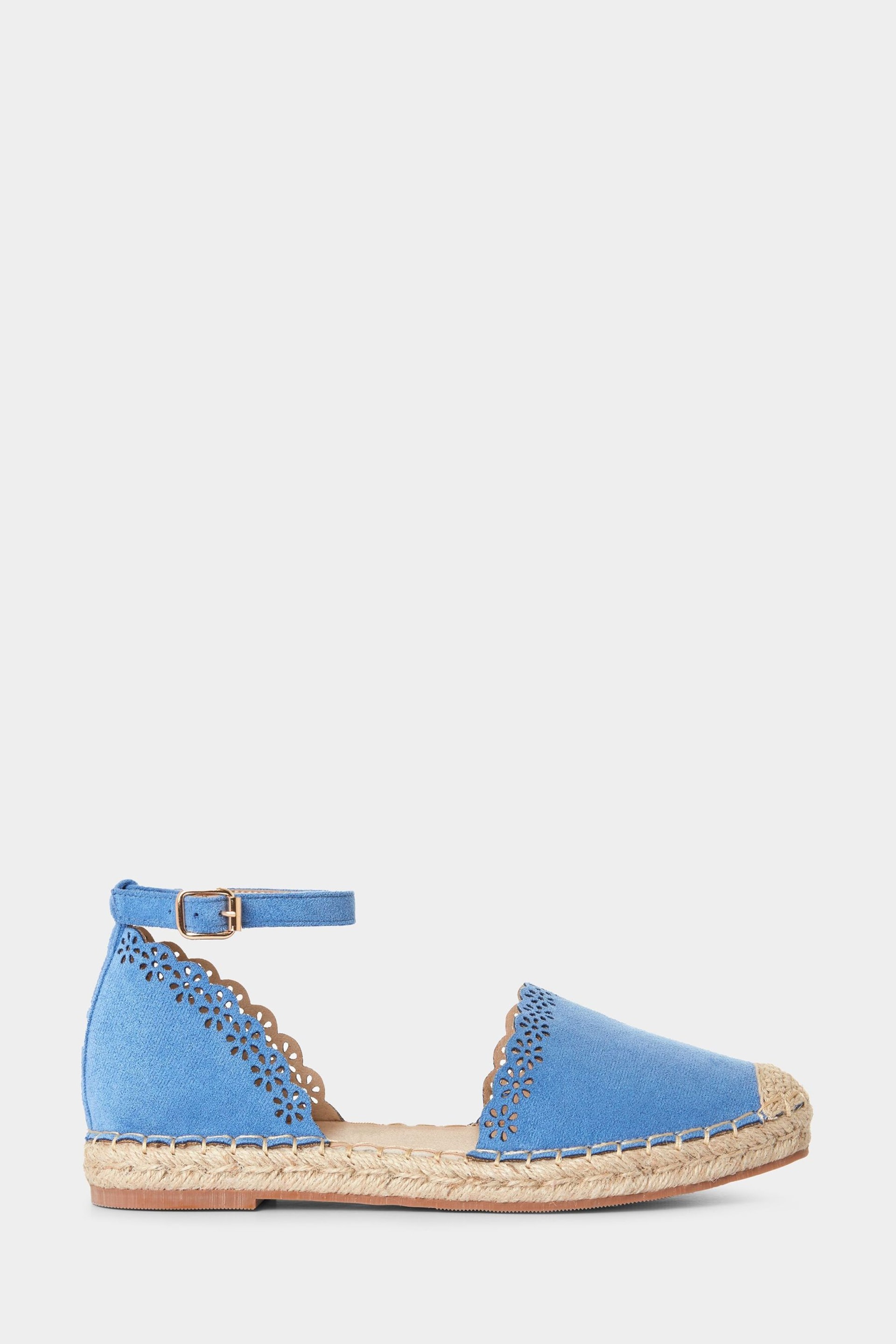 Joe Browns Blue Laser Cut Espadrille Sandals - Image 1 of 4