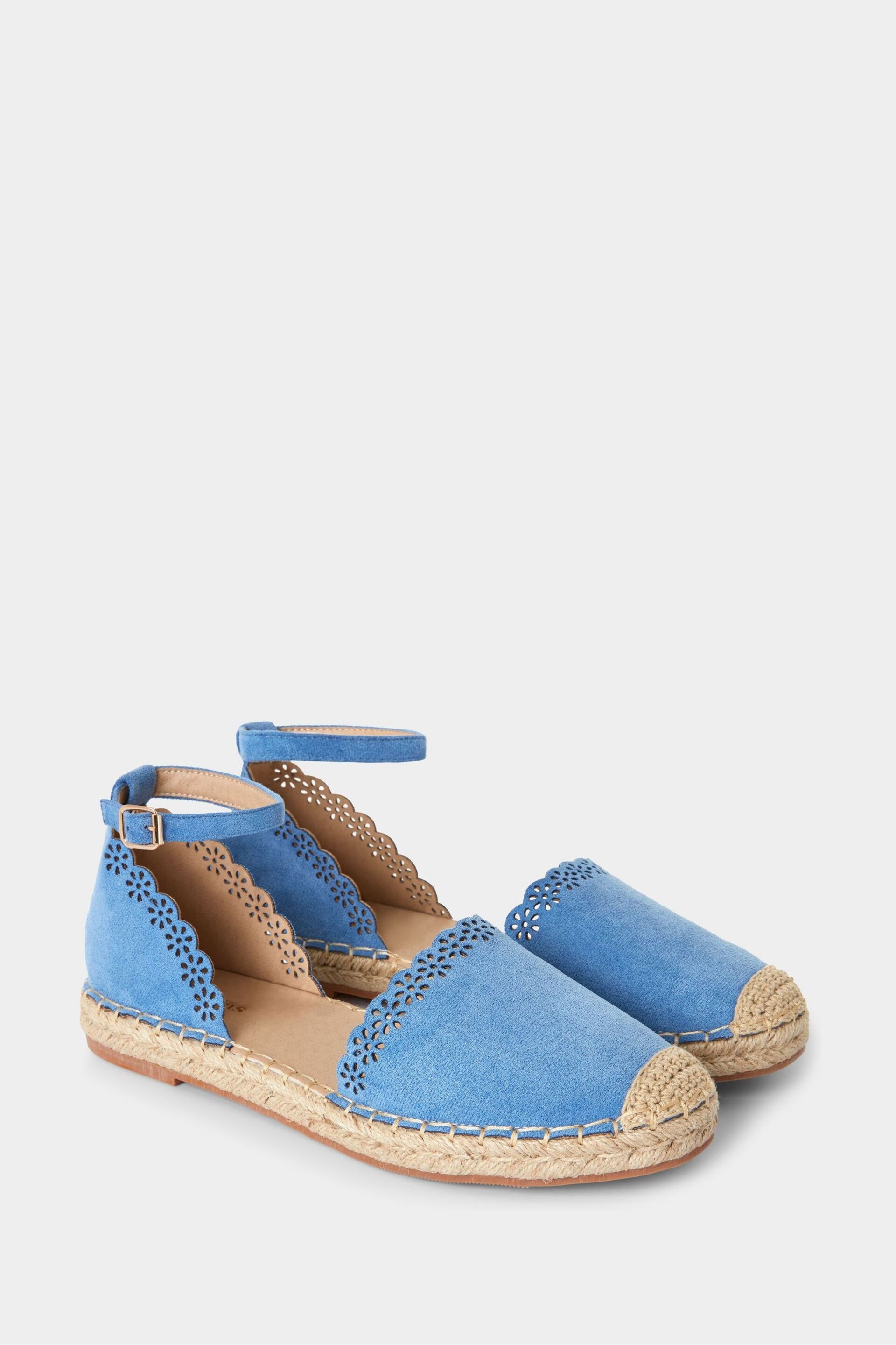 Joe Browns Blue Laser Cut Espadrille Sandals - Image 3 of 4