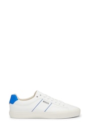 BOSS White Cupsole Lace-Up Trainers With Contrast Logo - Image 2 of 5