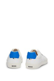 BOSS White Cupsole Lace-Up Trainers With Contrast Logo - Image 3 of 5