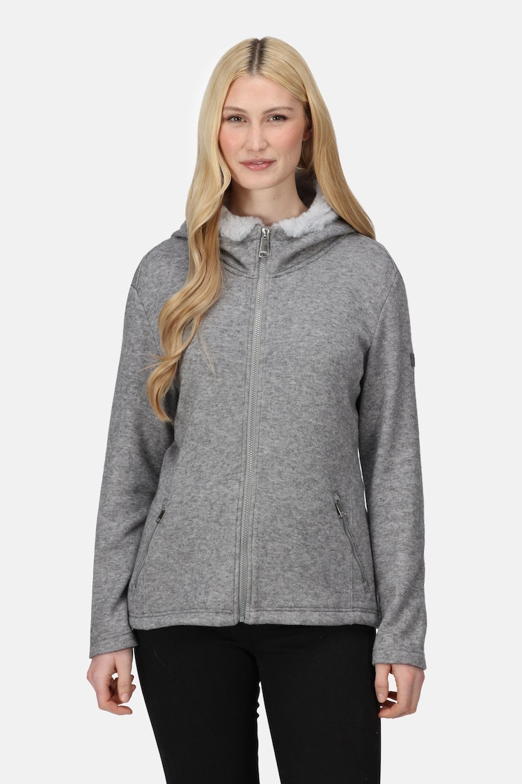 Regatta Grey Avalynn Full Zip Lined Hood Fleece - Image 1 of 8