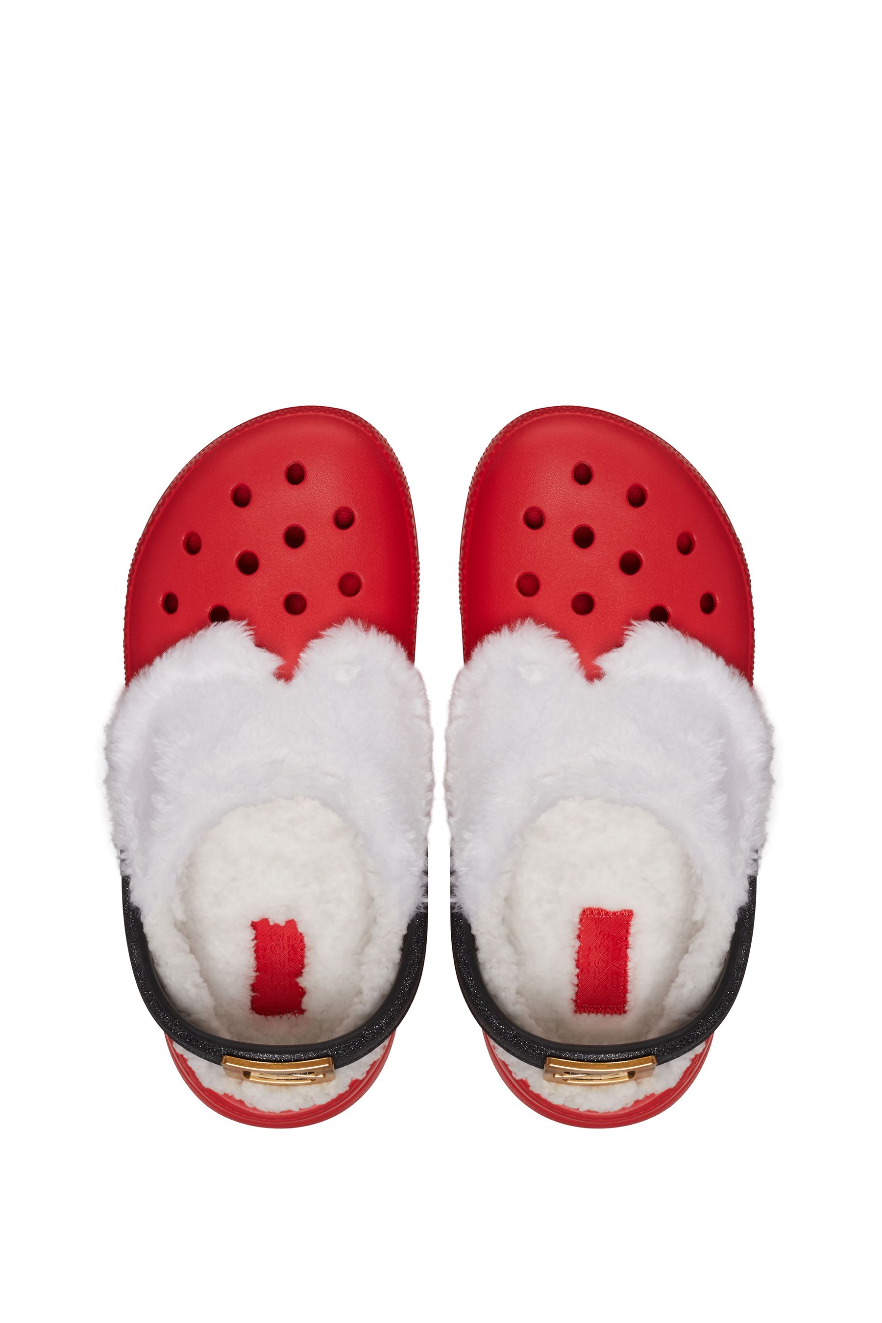 Red lined crocs shop