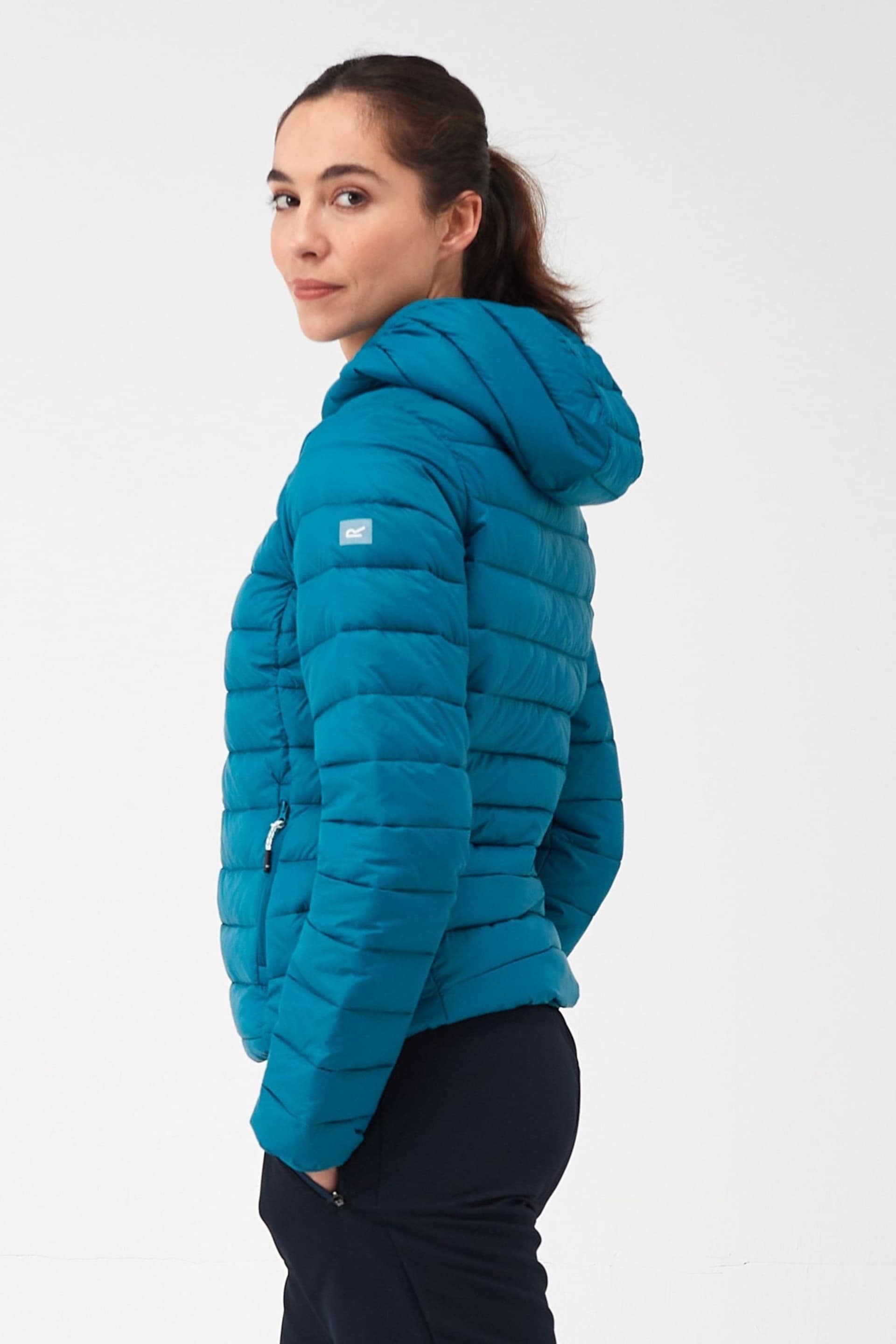 Regatta Blue Navy Womens Hooded Marizion Walking Jacket - Image 6 of 9