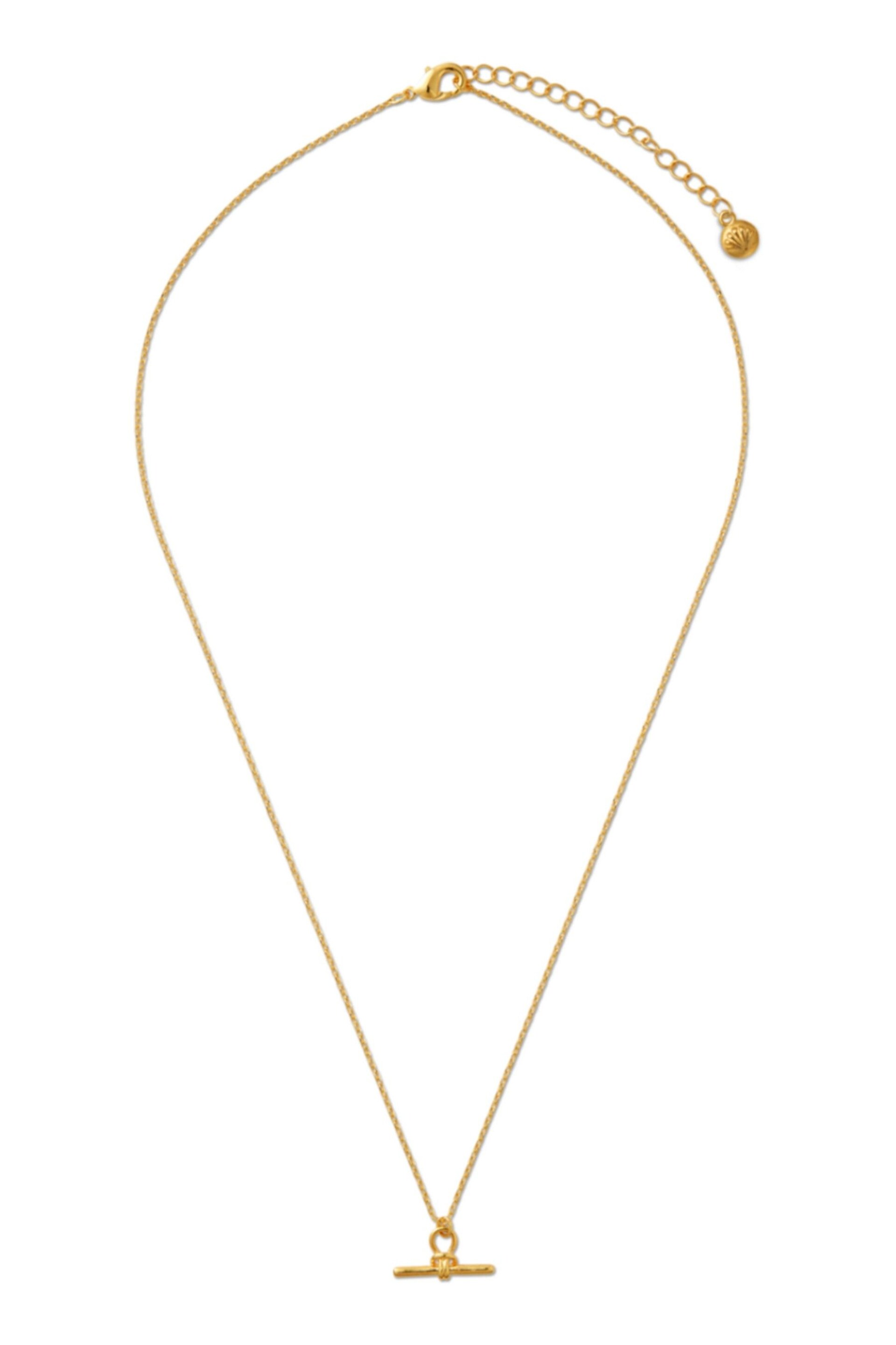Orelia London 18k Gold Plating Dainty T-Bar Knot Necklace - Image 1 of 3
