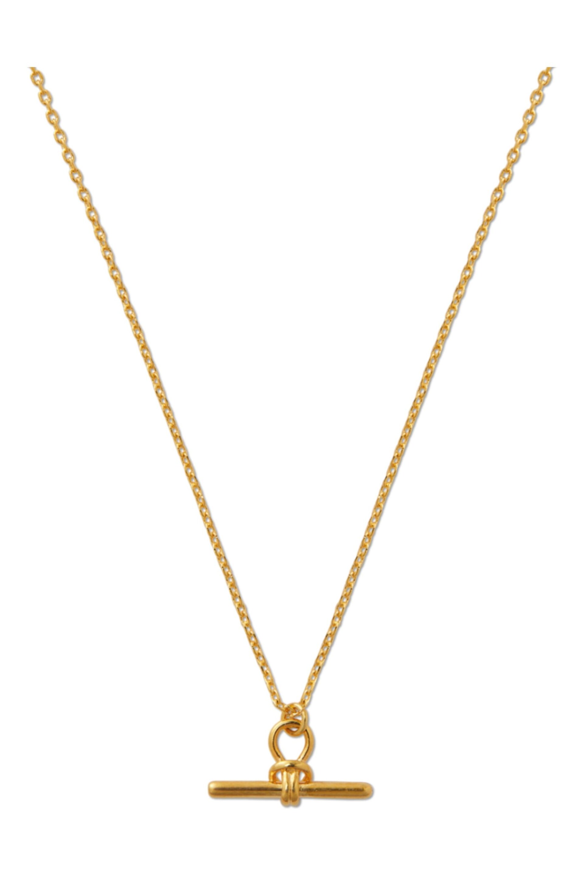 Orelia London 18k Gold Plating Dainty T-Bar Knot Necklace - Image 2 of 3